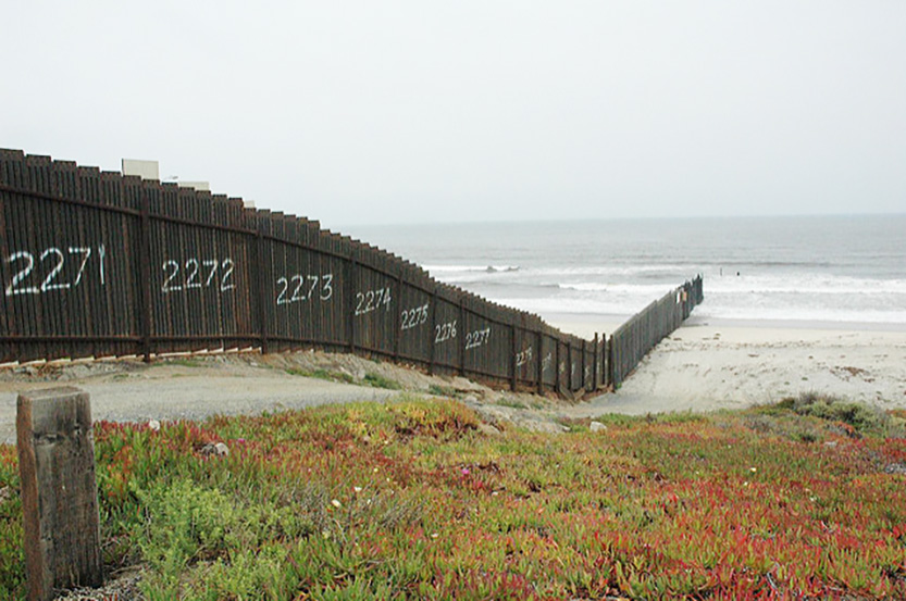 Border fence in California