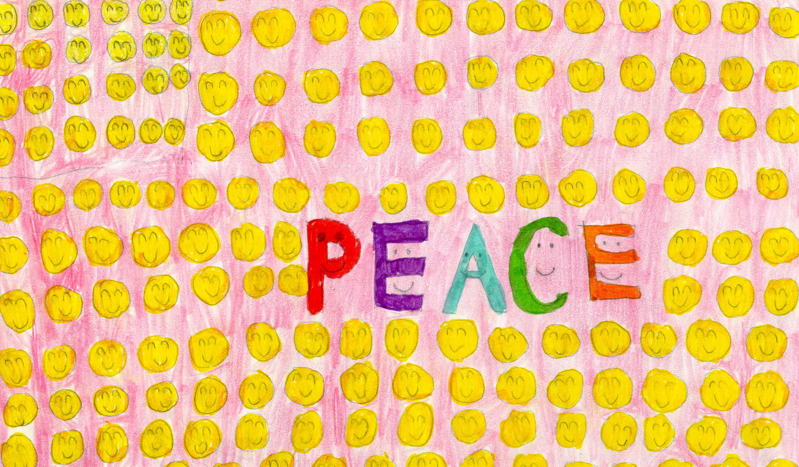 A student drawing of a peace flag